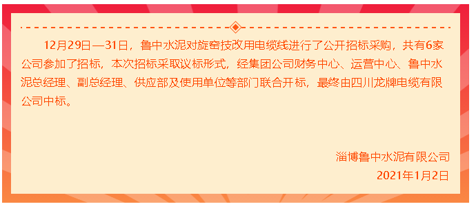 【魯中水泥】中標(biāo)公告12